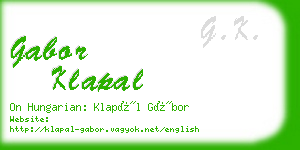 gabor klapal business card